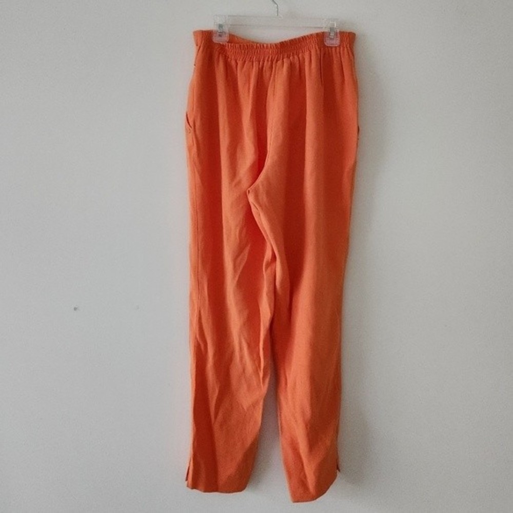 River Island Belted Straight Leg Pants Orange Womens Small - Picture 2 of 3